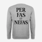 Preview: PER FAS ET NEFAS Pullover in grau mit Rückendruck